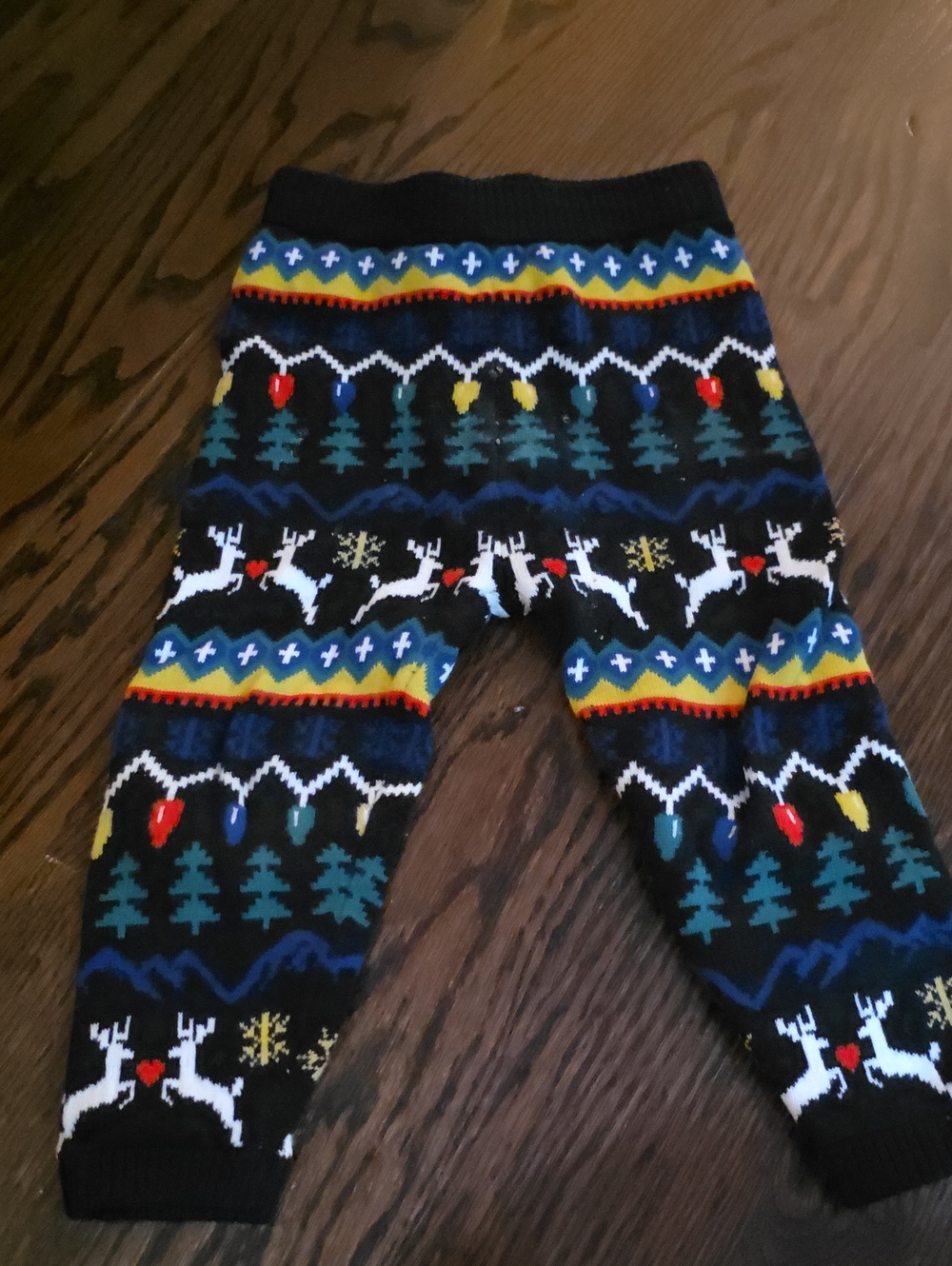 Hanna Andersson Black Holiday Reindeer Knit Joggers